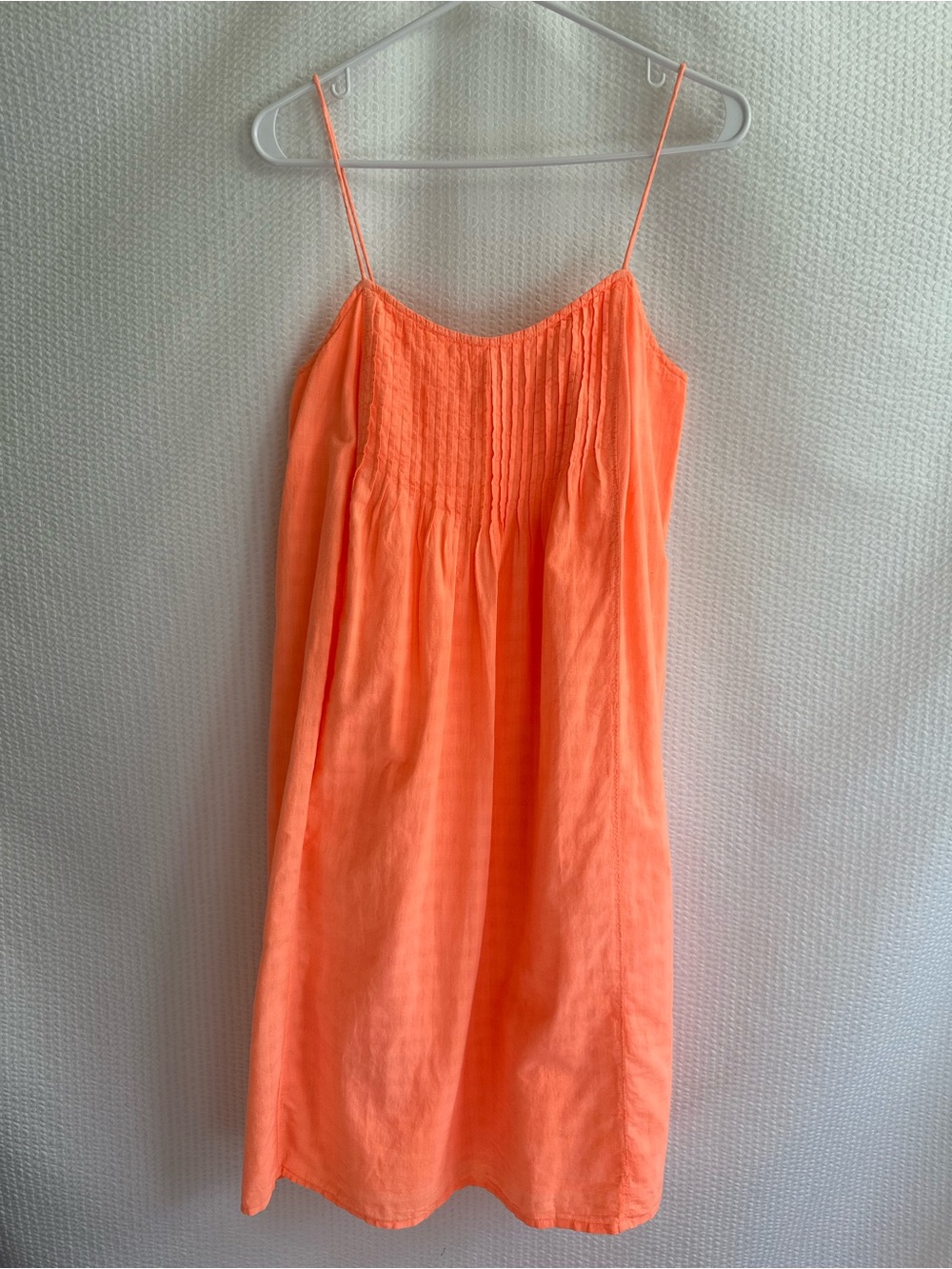 J. Crew Neon Coral Orange Pintuck Sleeveless Sun Dress Size: 2 NWT